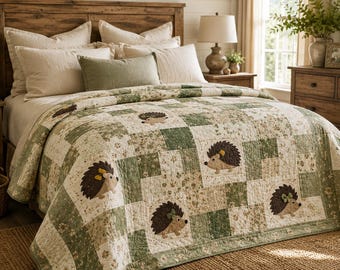 Egelquiltpatroon pdf, Woodland baby patchwork naaien (digitale download)