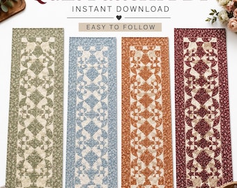 Patriottisch tafelloper quiltpatroon pdf, Americana boerderij patchwork-tutorial (directe download)