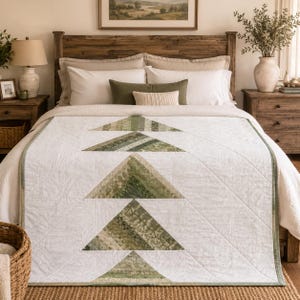 Modern Stacked Triangle Quilt Pattern PDF, Geometric Quilt Pattern, Modern Patchwork Throw Quilt Tutorial, Beginner Quilt Pattern