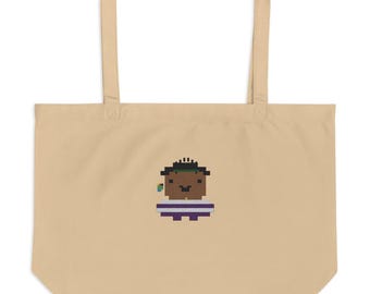 Quartermaster - Large Tote Bag - Pixel Art Pirate (Embroidered)
