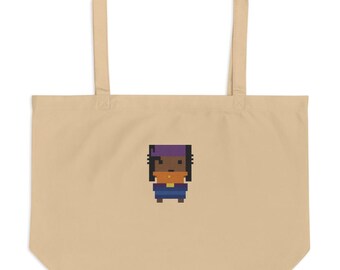 Quartermaster - Large Tote Bag - Pixel Art Pirate (Embroidered)