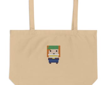Quartermaster - Large Tote Bag - Pixel Art Pirate (Embroidered)