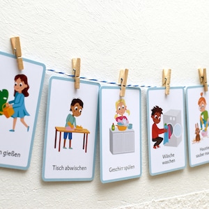 Alle machen mit: Wochenplan-Karten für die ganze Familie. Haushaltsplan Kartenset mit Bildern für Kinder image 2