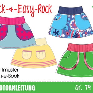 GERMAN instructions Quick & easy skirt Euro-size 74 128 / US-size 9m to 8, PDF pattern // instant download image 1