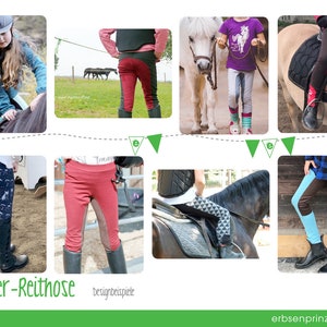 Kinder-Reithose Gr. 98-164 Näh-e-Book & Schnittmuster Mädchen Leggings zum Reiten Reithose Reiterleggings Besatz Bild 6