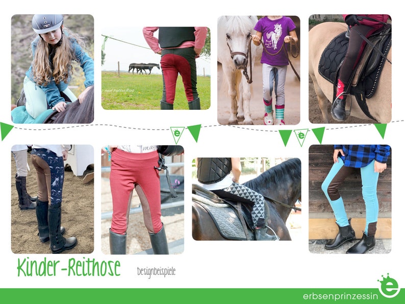 Kinder-Reithose Gr. 98-164 Näh-e-Book & Schnittmuster Mädchen Leggings zum Reiten Reithose Reiterleggings Besatz Bild 6