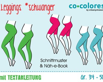 GERMAN instructions Maternity patterns: leggings | pattern and sewing tutorial | pdf projector instant download | EU ladies sz 34-50