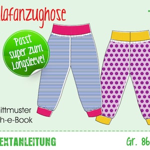 VERSION ALLEMANDE: pantalon de pyjama // téléchargement instantané du modèle pdf // taille européenne 86-140 / tailles US 18M à 10 // instructions de couture image 1