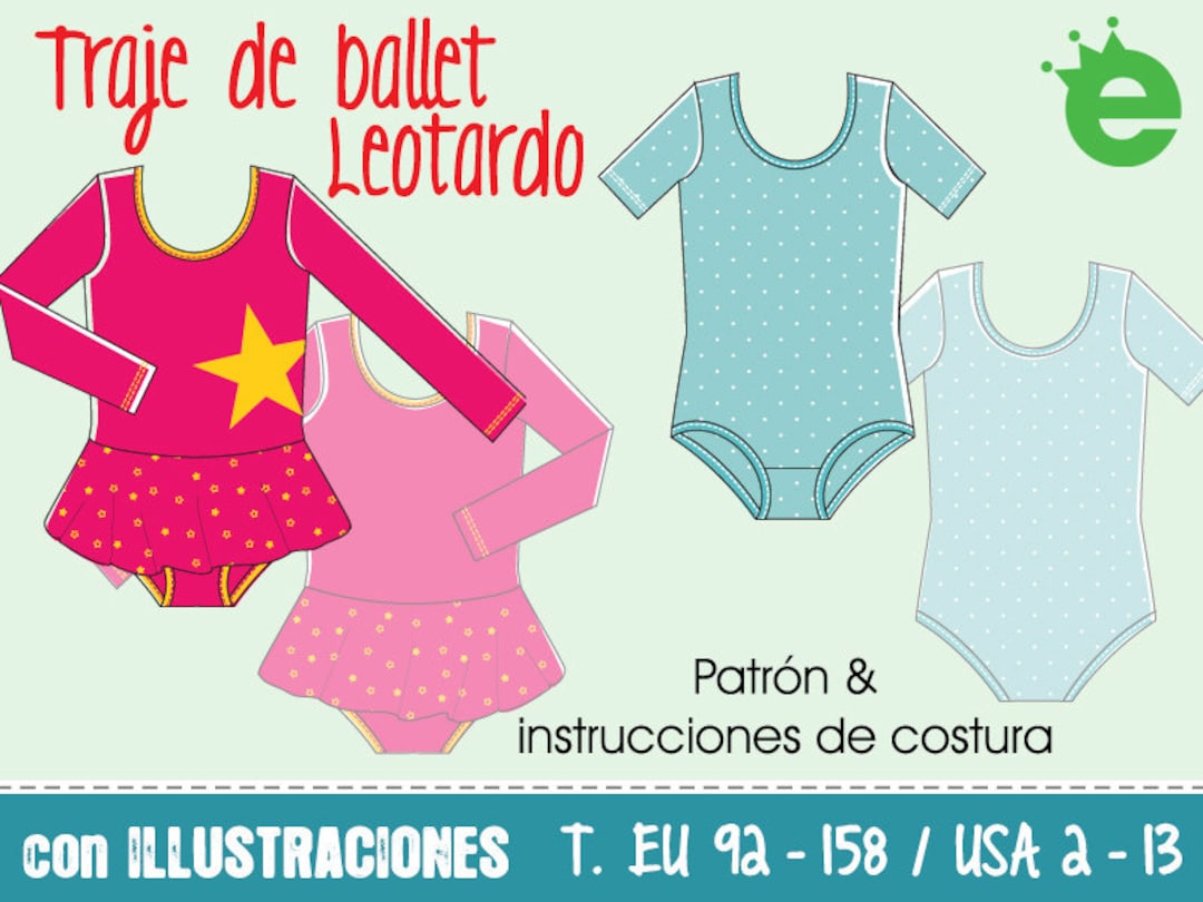 Tutorial y patrón de costura para Traje de Ballet • tallas de niña