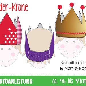 Nähanleitung & Schnitt: Krone / Faschingskrone / Geburtstagskrone für Kinder nähen // pdf Sofortdownload Verkleiden Geburtstag Karneval Bild 1