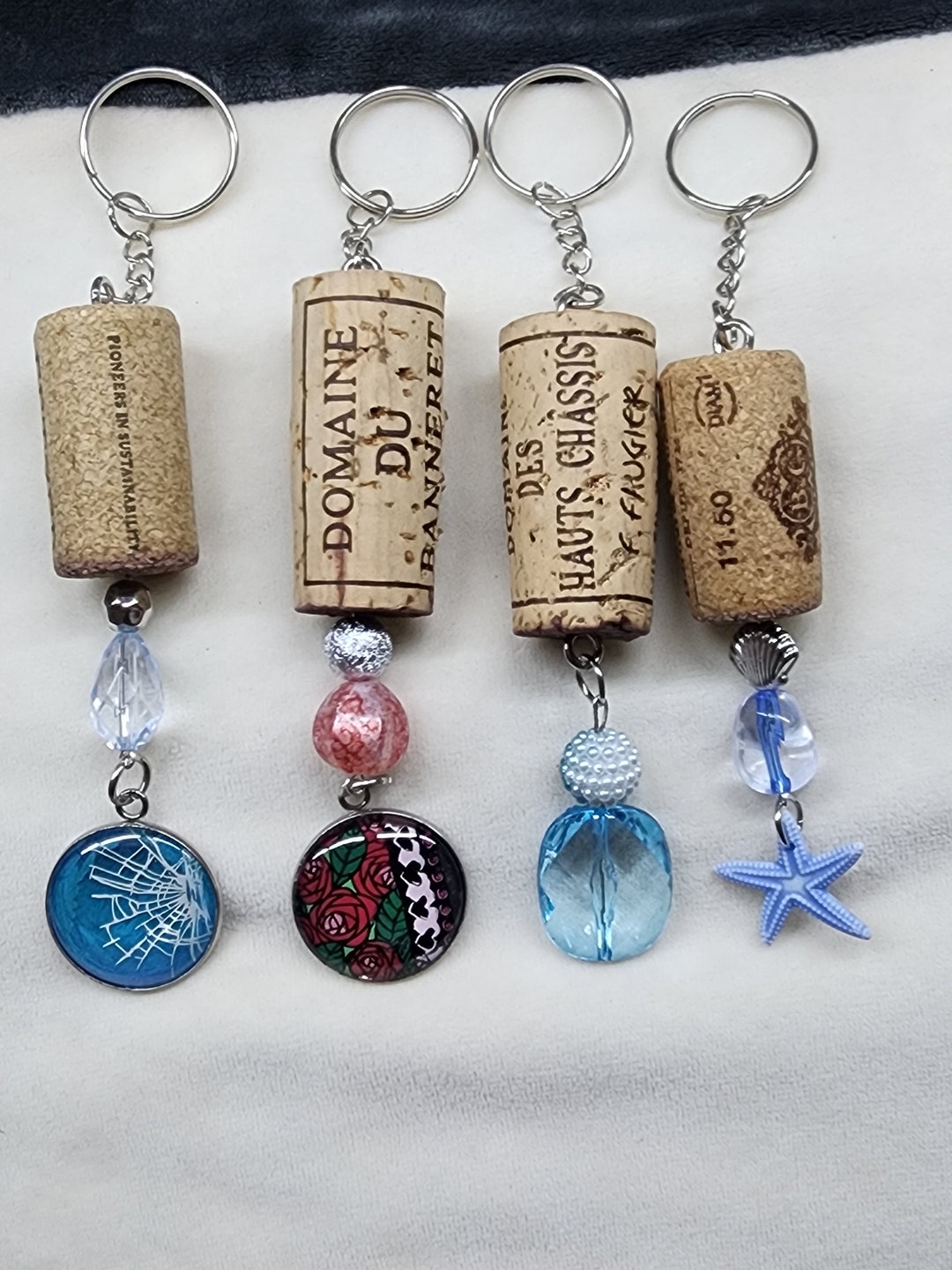 Wine Cork Keychains Lot of 4 - Etsy