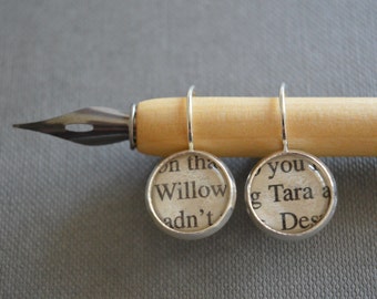 Recycled book pages Willow and Tara Buffy The Vampire Slayer Earrings