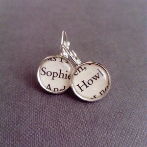 Recycled book pages Sophie and Howl Howl's Moving Castle Earrings