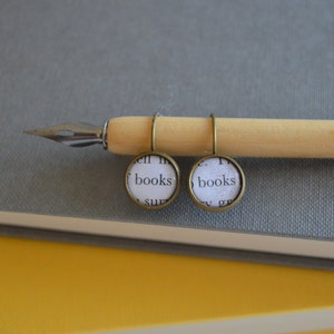 Recycled book pages Books Leverback Earrings