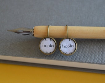 Recycled book pages Books Leverback Earrings