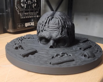 Buste Zombie Emerging From Water - Flat Black Primed Horror Diorama - Horror Collectible