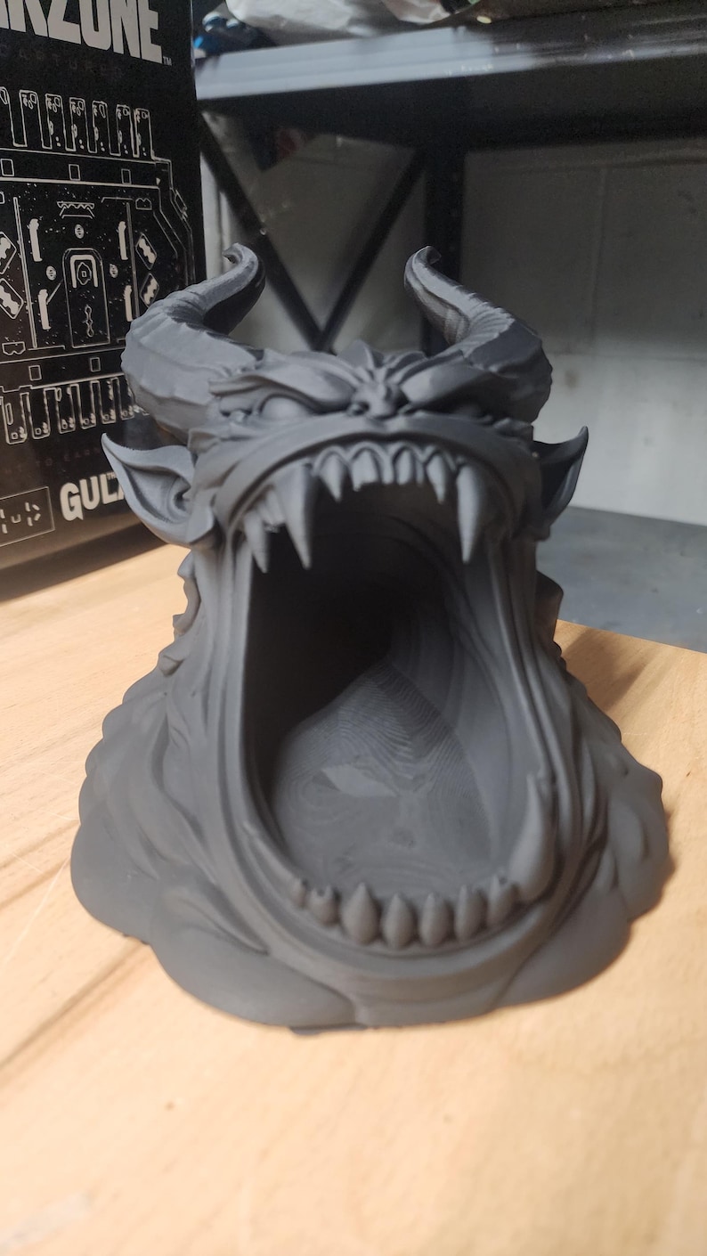 Filament Poop Eating Demon Unpainted Version | Funny 3D Printer Desk Monster | Horror Workshop Decor image 4