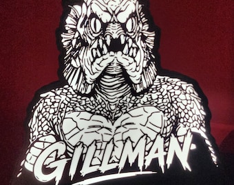 Caja de luz LED de Gillman de Monster Squad – Decoración de pared de terror de primera calidad