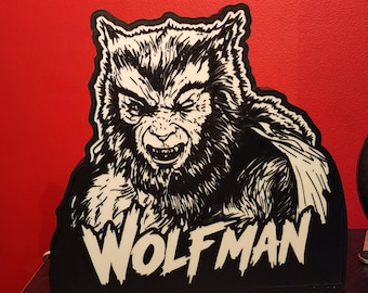 Monster Squad Wolfman LED Lightbox | Horror Movie Decor | 3D Printed Night Light | Horror Room Decor | Halloween Gift | Monster Fan Display