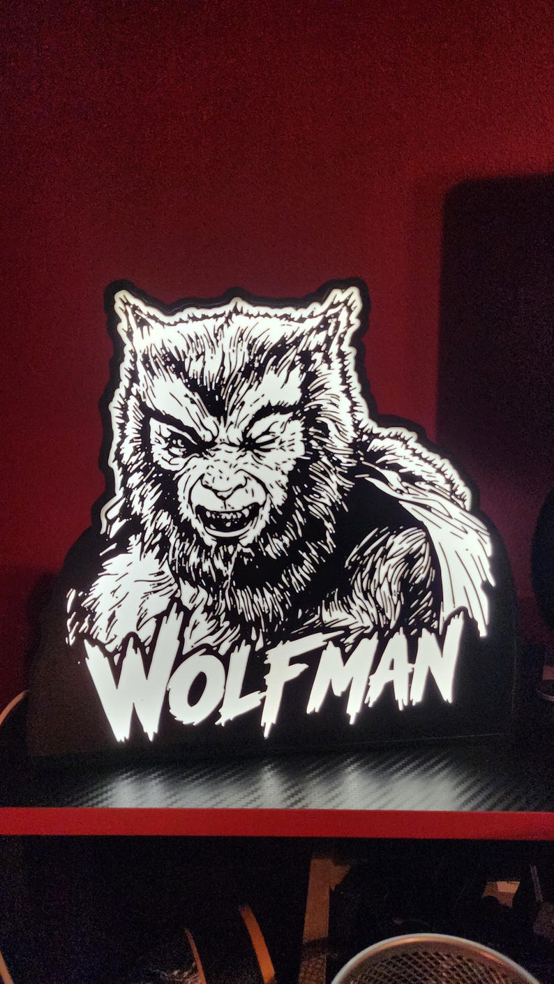 Boîte lumineuse LED Loup-garou de Monster Squad | Décoration de film d'horreur | Veilleuse imprimée en 3D | Décoration de chambre d'horreur | Cadeau d'Halloween | Présentoir pour fans de monstres image 2