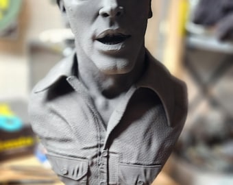 Evil Dead 2 Ash Inspired 17 Inch Bust w/colored Logo  (Primed and Ready To Paint)