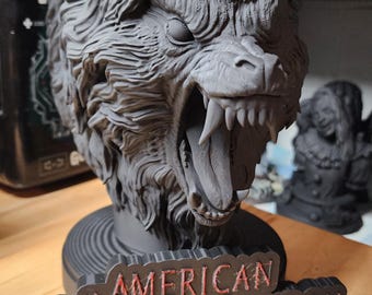 Am American Werewolf In London Inspired Kessler Wolf Bust (Primed and Ready To Paint) Colored Logo Included