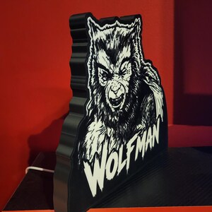 Boîte lumineuse LED Loup-garou de Monster Squad | Décoration de film d'horreur | Veilleuse imprimée en 3D | Décoration de chambre d'horreur | Cadeau d'Halloween | Présentoir pour fans de monstres image 3