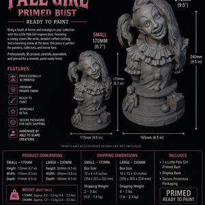 The Little Pale Girl Inspired Bust - Terrifier 2 Fan Art Display image 2