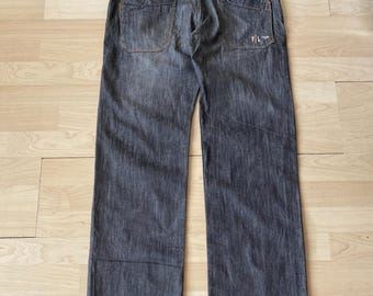 Grijze rechte grijze denim jeans uit de jaren 2000