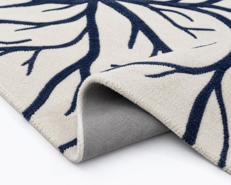 Abstract Tree Rug Handmade Wool Branch Rug, Abstract Tree Root Carpet, Minimalist Living ...