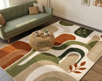 Boho Teppich Abstrakt Mid-Century Modern Arch Teppich