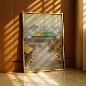 Poster d'art mural Palais paisible de Chine, Le passage impérial doré image 4