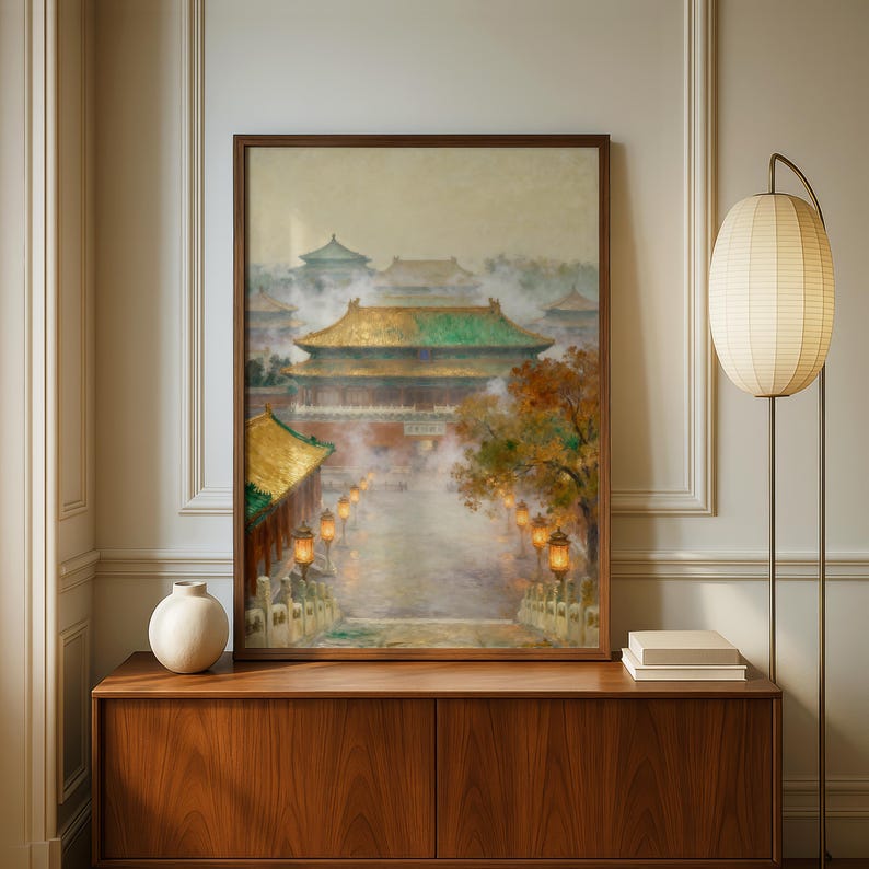 Poster d'art mural Palais paisible de Chine, Le passage impérial doré image 3