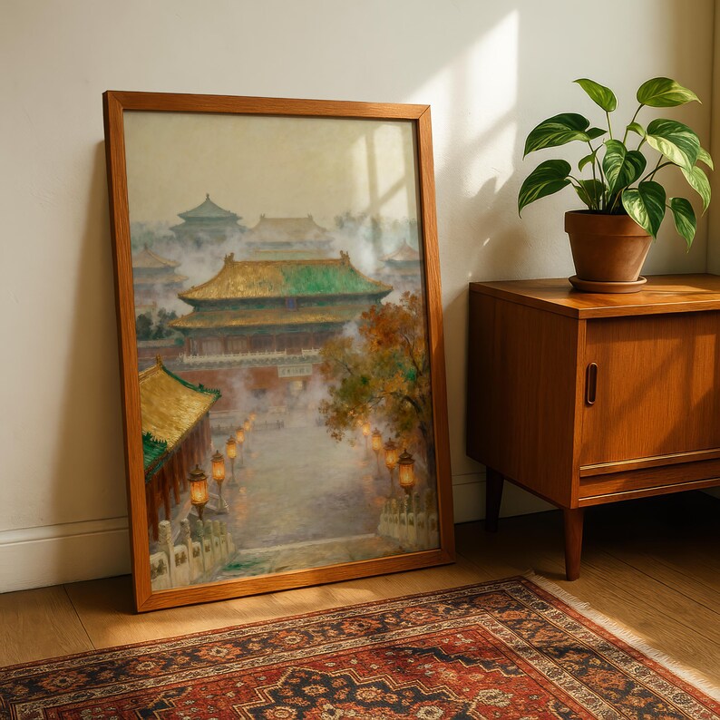 Poster d'art mural Palais paisible de Chine, Le passage impérial doré image 7