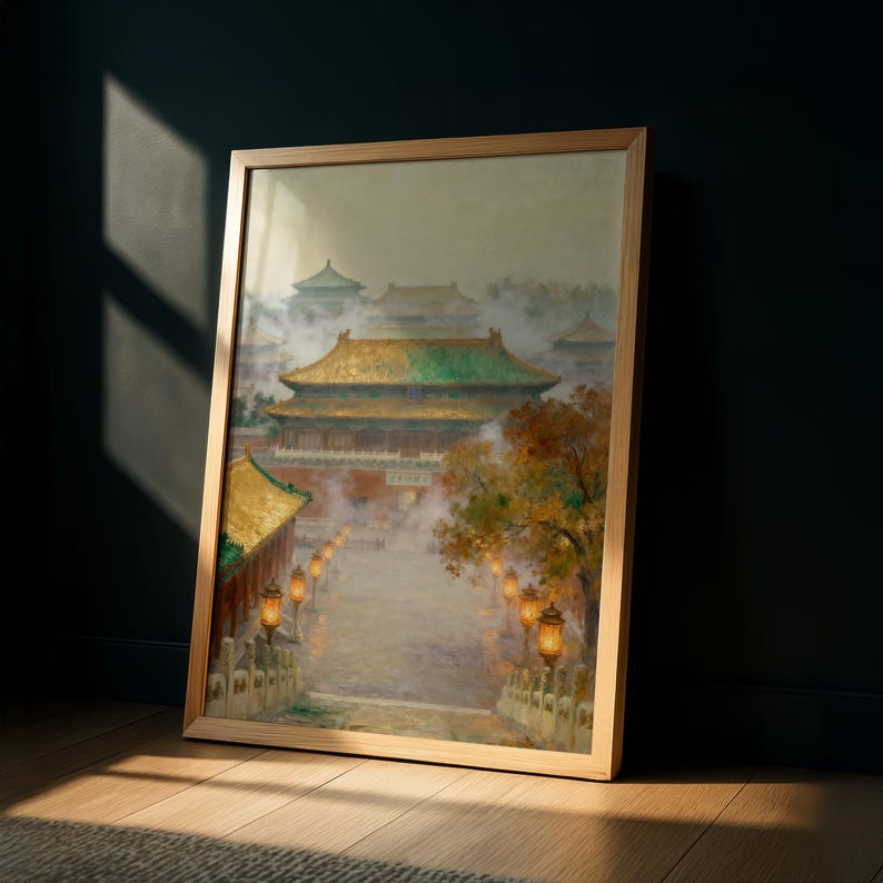 Poster d'art mural Palais paisible de Chine, Le passage impérial doré image 2