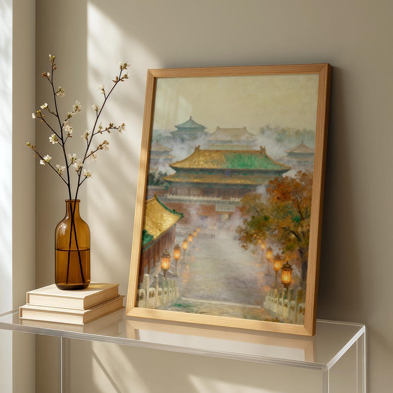 Poster d'art mural Palais paisible de Chine, Le passage impérial doré image 5