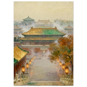 Poster d'art mural Palais paisible de Chine, Le passage impérial doré image 1