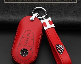 Key Case for Mercedes-Benz Maybach S480, S-Class S400L, S450L, and S500L: Top-Grain Leather Key Pouch