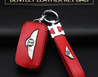 Capa para chave Bentley em couro: Porta-chaves Mulsanne Continental em couro bovino australiano