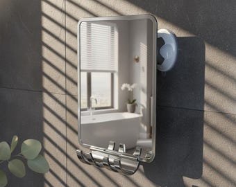 Fog-Free Shower Mirror with Razor Holder for Effortless Shaving & Daily Grooming