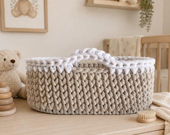 Crochet Diaper Caddy Pattern | Oval Basket with Wooden Base | 9mm Braided Cotton Cord Tutorial | Video + Written Instructions