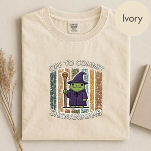 T-shirt tovenaarskikker, retro strepen fantasie T-shirt, vintage magische T-shirt, cadeau RPG-gamer, comfortkleuren pepertop