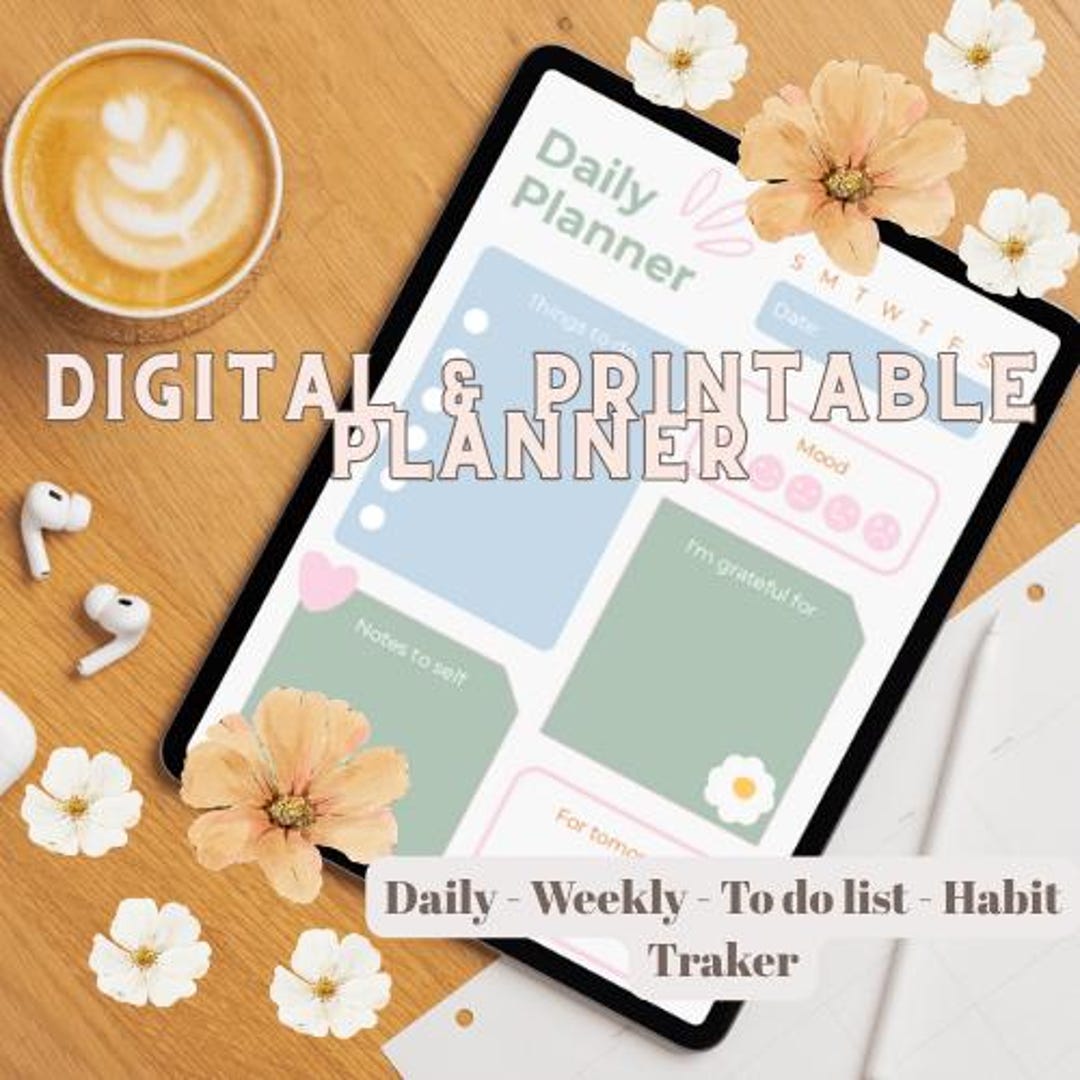 Minimalist Digital Daily Weekly Planner (digital Download) - Etsy