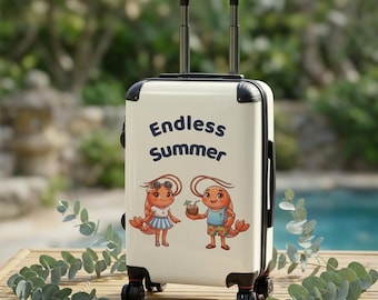 Endloser Sommerkoffer, tropisches Strandreisegepäck, Urlaub tragen, niedlicher Sommerreisekoffer, Paradiesurlaubsgeschenk