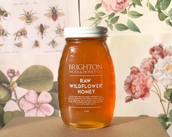 8 oz. Raw, Organically-Raised Wildflower Honey