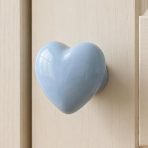 Heart Drawer Pulls Ceramic Cabinet Knobs Colorful Nursery Dresser Handle Kids Room Furniture Hardware Cute Decor for Girls Room