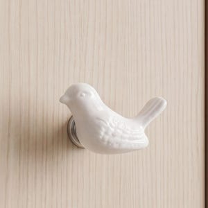 Ceramic Bird Drawer Knobs Kids Room Cabinet Pulls Whimsical Nursery Decor Hardware Cottagecore Furniture Handle Gift for New Mom