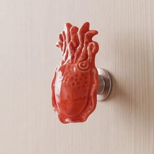 Keramik Oktopus Knauf Tintenfisch Schublade Knauf Küsten Kinderzimmer Dekor Bunte Kabinett Griff für Kinder Zimmer Möbel Strand Haus Geschenk