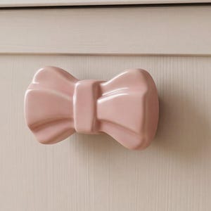 Tirador de cajón de cerámica con forma de lazo para habitación infantil, tirador de cómoda, pomo de armario bonito, decoración pastel para guardería, herrajes para muebles de habitación de niñas, reciclaje