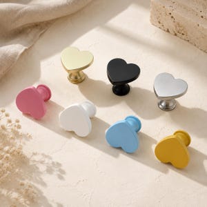 Tiradores de cajones con forma de corazón para armarios de guardería, tiradores de metal para cómodas de habitaciones infantiles, herrajes para muebles de dormitorio de niñas